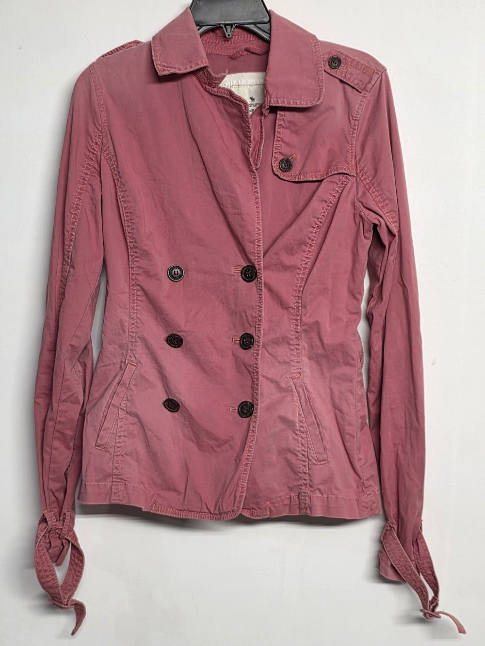 Y2k Abercrombie & Fitch Rose-Pink Double-Breasted Blazer Jacket Size M